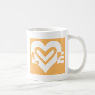 Mug Amour blanc et orange