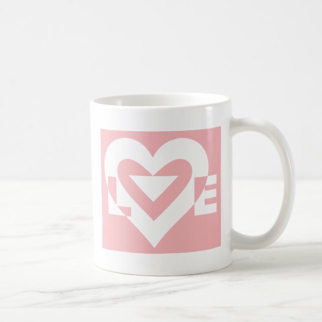 Mug Amour blanc sur rose (Droite)