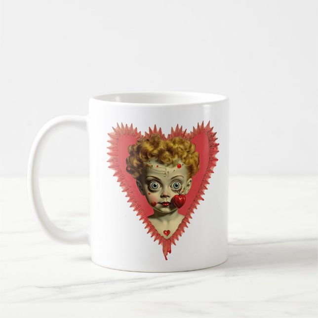Mug Amour Blessures Fun Steampunk Cherub Angel Zombie  (Gauche)