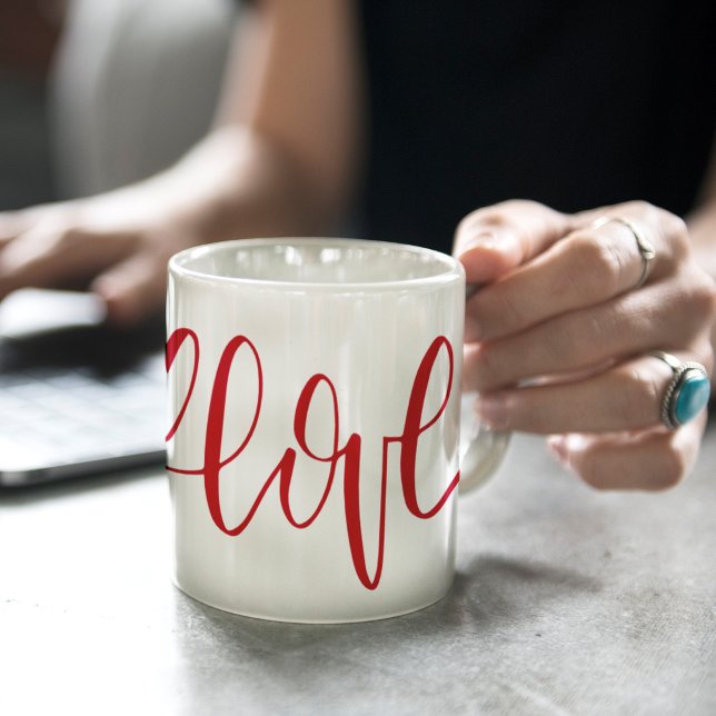 Mug Amour Coeur Lettré À La Main (Créateur téléchargé)