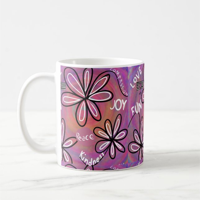 Mug Amour Compassion, Joie, Paix Pour L'Humanité (Gauche)