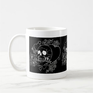 Mug Amour de crâne - crânes, roses et coeurs par Al