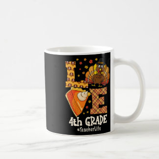 Mug Amour de Thanksgiving Enseignant de 4e année Dindo