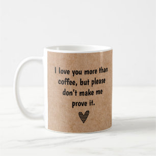 Mug amour et café, mariage drôle citations kraft