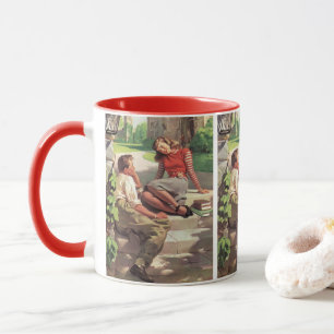 Mug Amour et Romance Vintage, Amoureux du Lycée