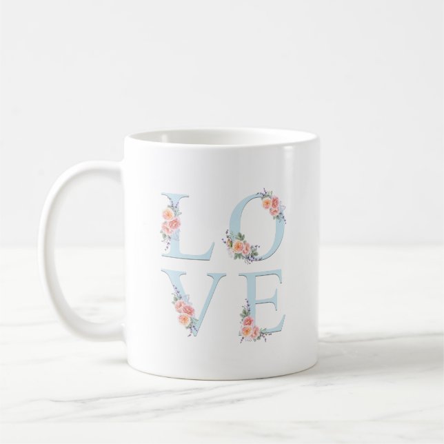 Mug Amour floral romantique en fleurs (Gauche)