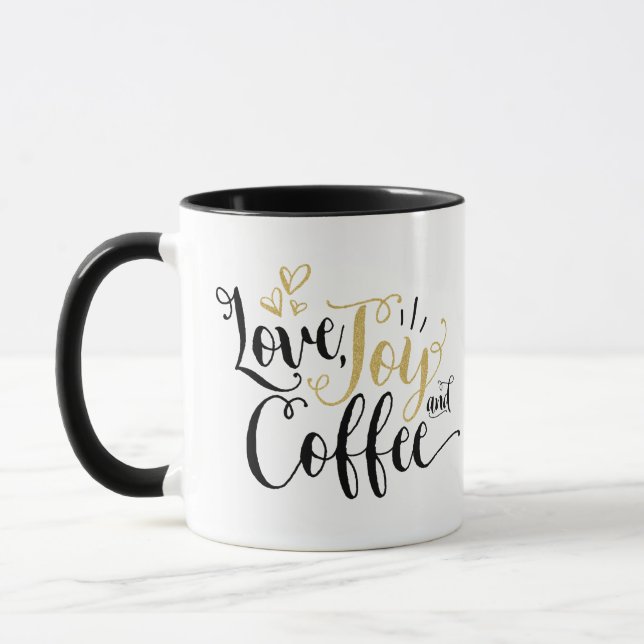 Mug Amour, joie et café | Les amateurs de café Joyous  (Gauche)