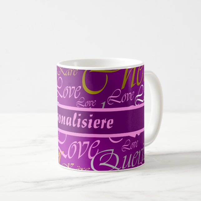 Mug Amour, liebe, kara, cher, käre, querido, texte, ro (Devant droit)