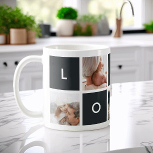 Mug Amour moderne   Photo de charbon de bois Collage M