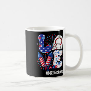 Mug Amour Mri Tech Life Usa Drapeau Feu d'artifice 4 j