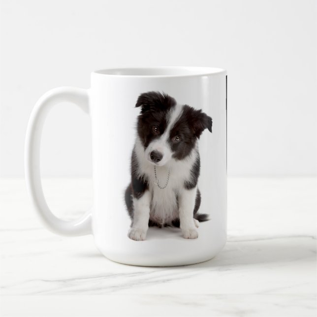 Mug Amour noir et blanc Frontière Collie Chien Chien C (Gauche)