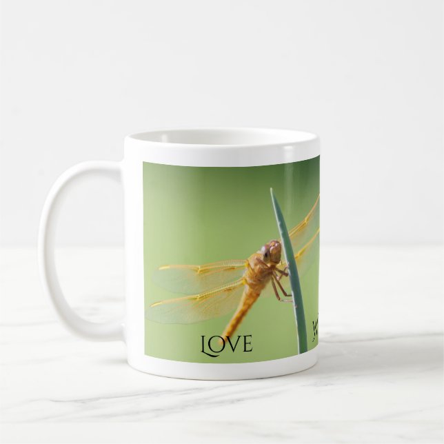 Mug Amour, sagesse, foi, libellule (Gauche)