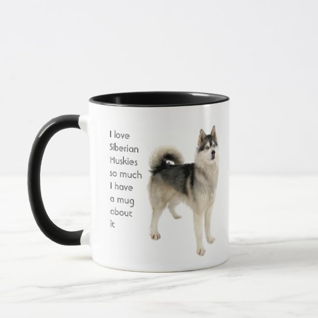 Mug Amour Sibérien Huskies Chiens tellement de Citatio (Gauche)