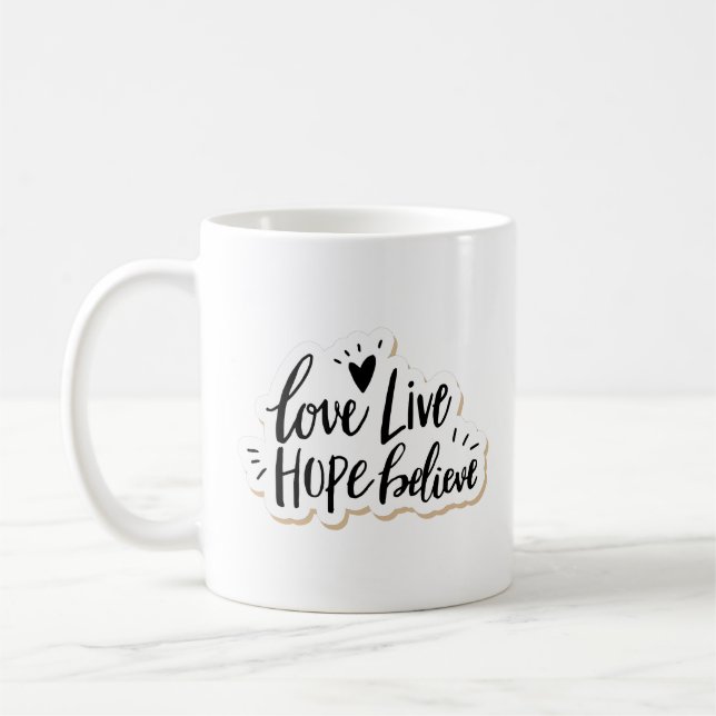 Mug amour vivre espoir croire (Gauche)