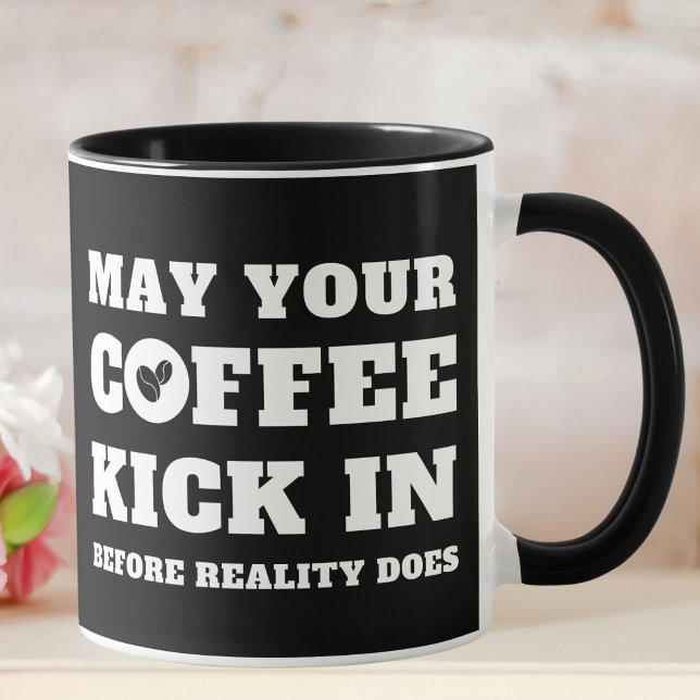 Mug Amoureux de café noir et blanc amusant (Créateur téléchargé)