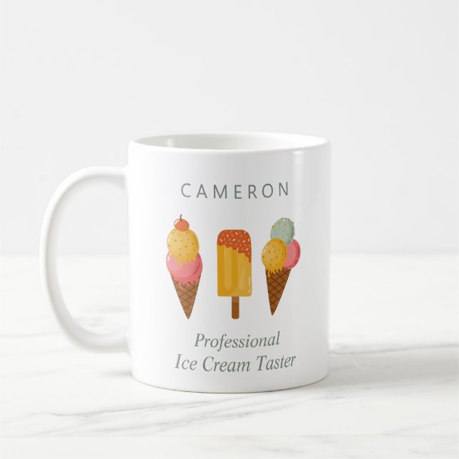 Mug Amoureux de la crème glacée drôle Humour mignon Pe (Gauche)