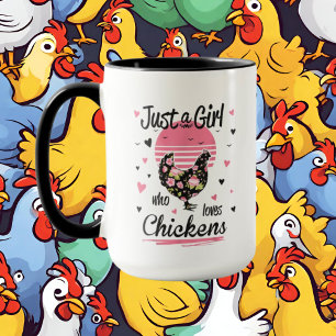 Mug amoureux de poulets mignonnes ajouter monogramme