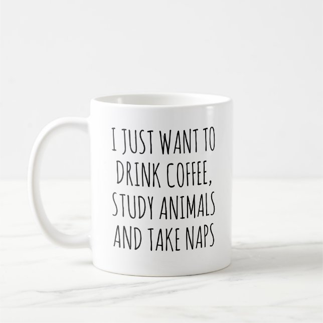 Mug Amoureux De Zoologie, Étudiez Les Animaux Et Faite (Gauche)