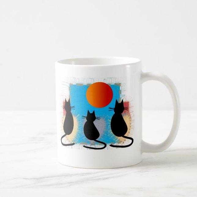 Mug Amoureux des chats "chats noirs dans la fenêtre " (Droite)