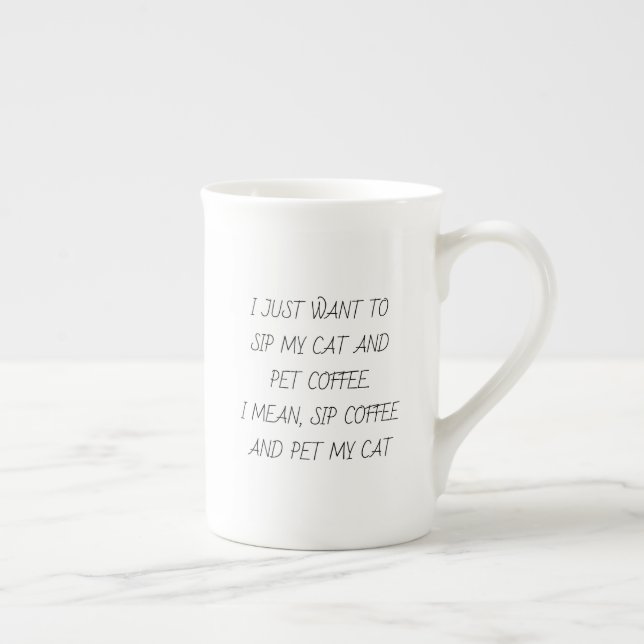 Mug Amoureux des chats drôle de discours (Droite)