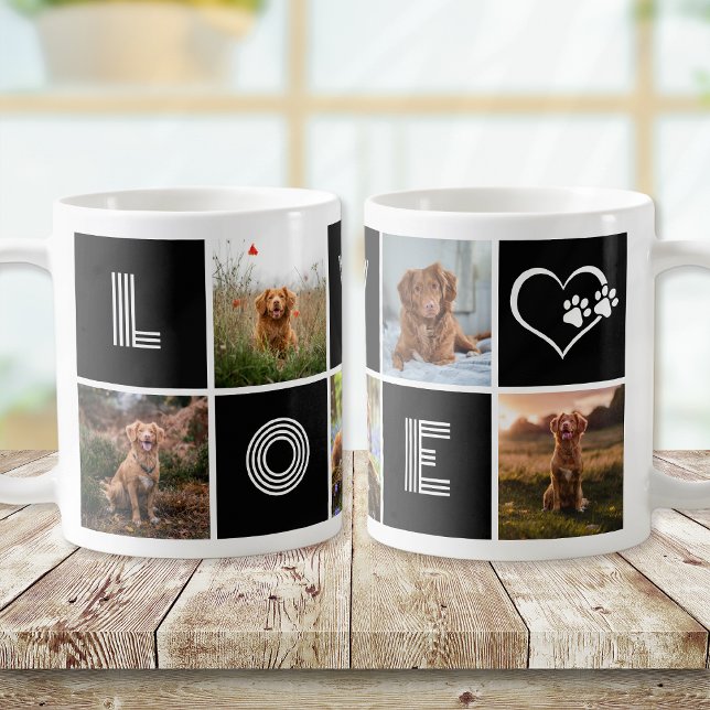 Mug Amoureux des chiens Heart Love Photo Collage (Créateur téléchargé)