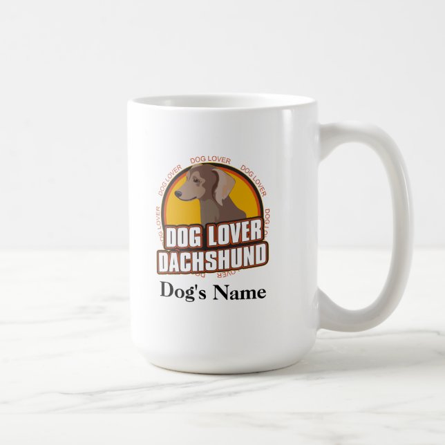 Mug Amoureux des chiens personnalisé Dachshund race de (Droite)