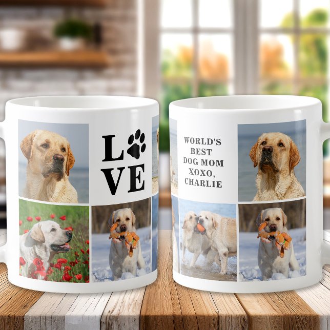 Mug Amoureux des chiens Personnalisé LOVE Paw 8 Photo  (Créateur téléchargé)
