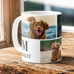 Mug Amoureux des chiens personnalisé Photo Collage ani
