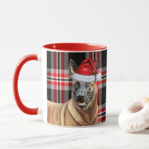 Mug Amoureux des chiens Red Plaid Belge Malinois Holid