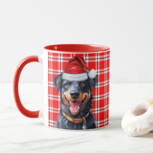 Mug Amoureux des chiens Red Plaid et Beauceron Holiday