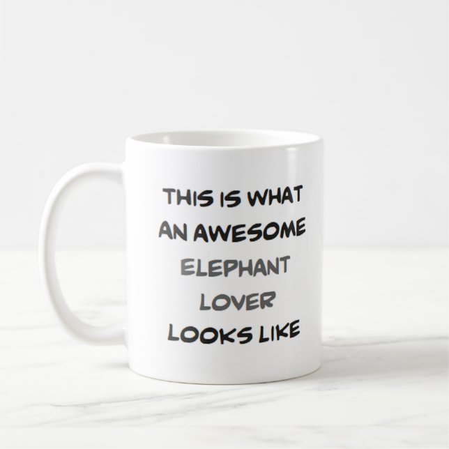 Mug amoureux des éléphants, génial (Gauche)