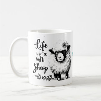Mug amoureux des moutons sur mesure : la vie est m