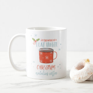 Mug Amoureux du café blanc plat Noël