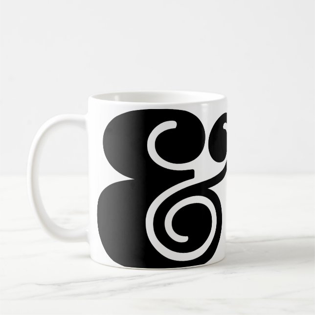 Mug Ampersand "&" Designer surdimensionné | Noir BL | (Gauche)