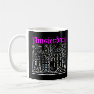 Mug Amsterdam Holland Pays-Bas Travel Cars Trees Bl