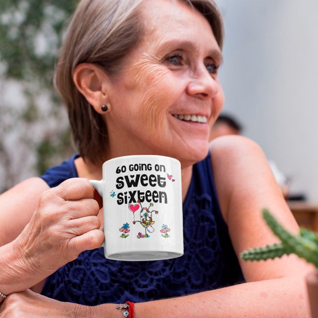 Mug Amusant 60 Se Déroule En Sweet sixteen Cartoon Vac (Créateur téléchargé)