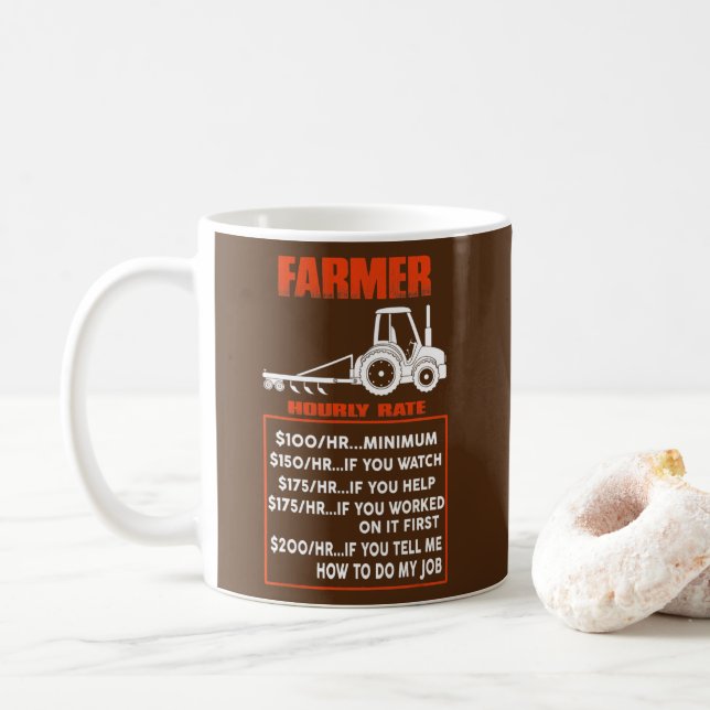Mug Amusant agriculteur Taux horaire Agriculture  (Avec donut)
