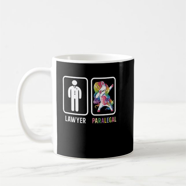 Mug Amusant Avocat Paralegal Dabbing Unicorn Droit F (Gauche)