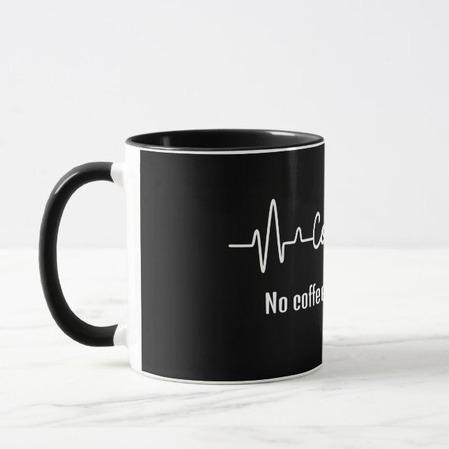 Mug amusant Coffee Work Devis Pas de café, pas de miss (Gauche)