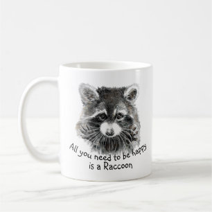 Mug Amusant Couleur d'eau douce Raccoon Inspirationnel