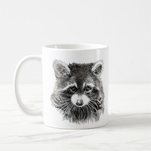 Mug Amusant Couleur d'eau douce Raccoon Inspirationnel (Gauche)