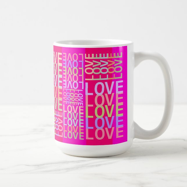 Mug Amusant Elegant coloré "AMOUR" pour les couples (Droite)