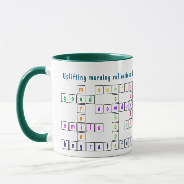 Mug Amusant et coloré Matin pensées Mot-de-passe Puzzl (Gauche)
