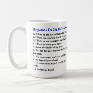 Mug Amusant Farewell Coworker 10 Raisons Je Vous Manqu