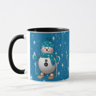 Mug Amusant Happy Ski Snowman