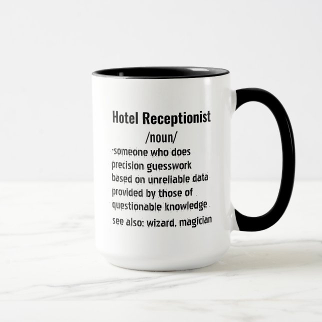 Mug Amusant Hotel Receptionist Définition cadeaux (Droite)