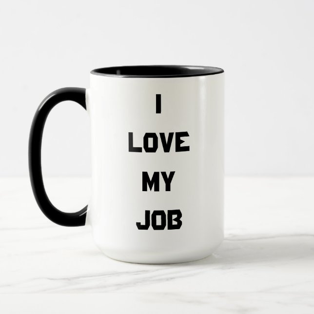 Mug Amusant, j'adore mon boulot, le café, la viande (Gauche)