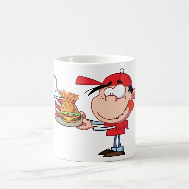 Mug Amusant Kid Fast Food Burger, Fries et Boire (Créateur téléchargé)