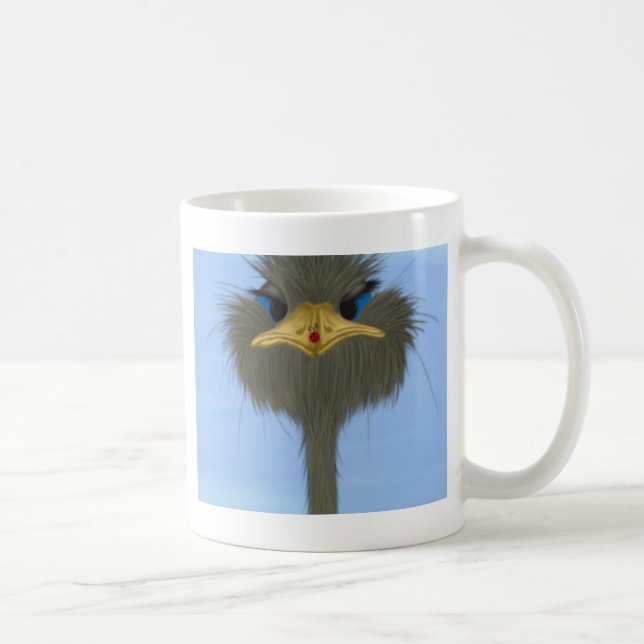 Mug Amusant Ostrich George Et Mignonne Ladybug (Droite)