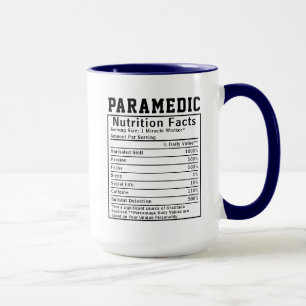 Mug Amusant Paramedic Nutrition Facts travailleurs d'u